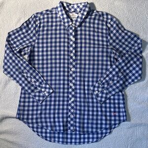 Vineyard Vines Checkered Blue & White Button-up Shirt, Lightweight Cotton, 12
